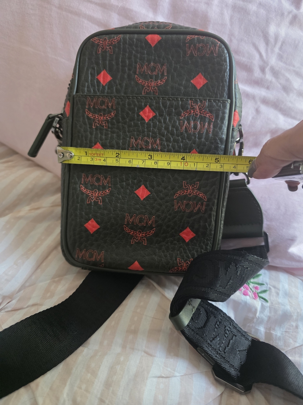 MCM Green Monogram Crossbody Bag - Picture 5 of 6